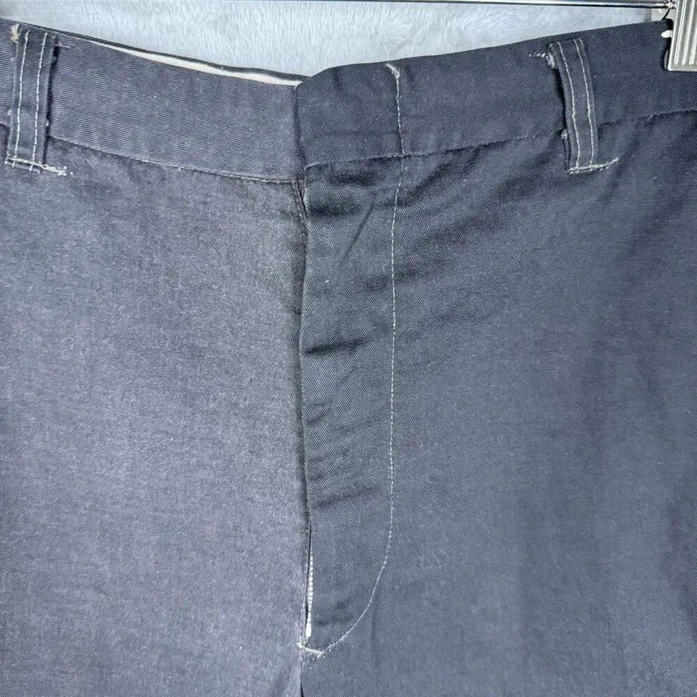 Vtg 70s Permanent Press Shorts Mens 30 (28) Chino 2 Toned Black Ykk Zip READ